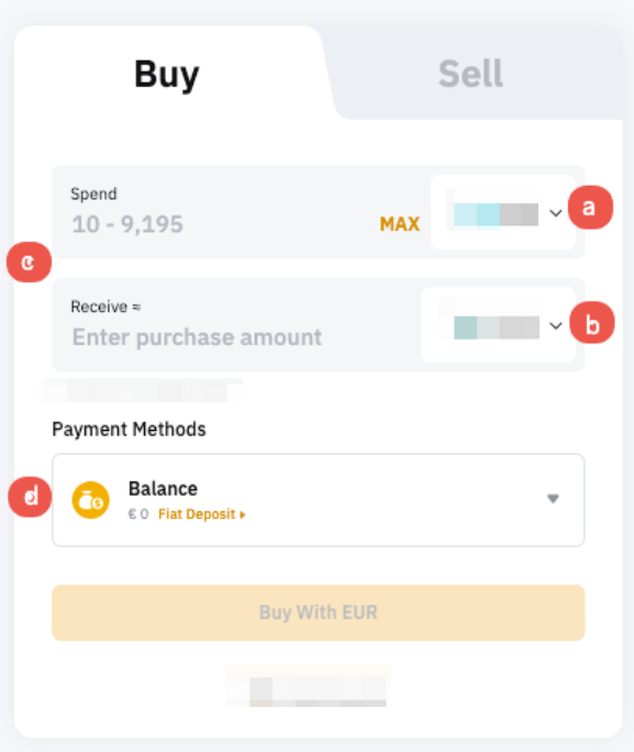 One-Click Buy: избор на валута и крипто актив, сума и плащане с Balance